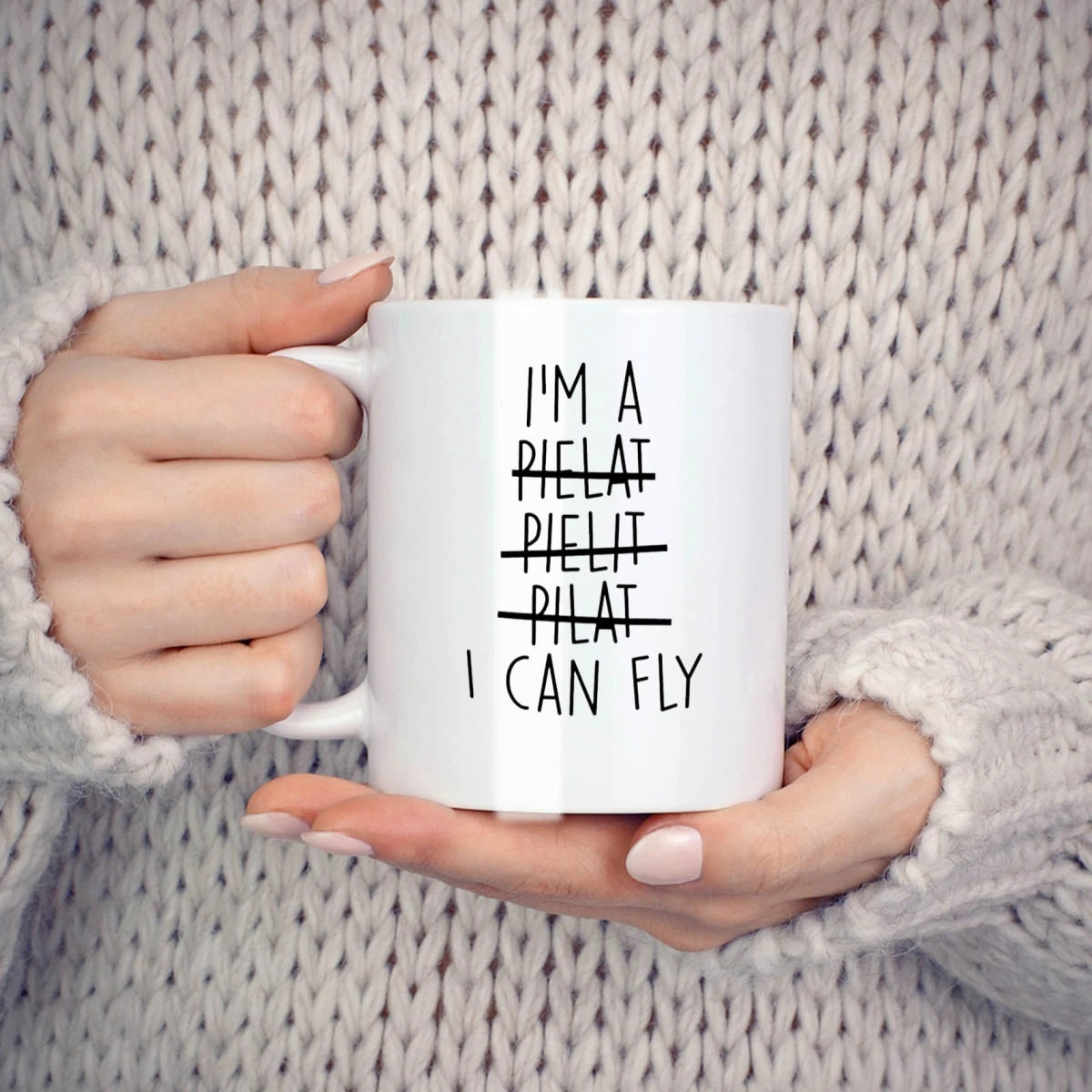 I Can Fly Mugs For Funny Pilot Aviation Gifts for Men Women Birthday Gifts Novelty Coffee Ceramic Tea Cups White 11 oz