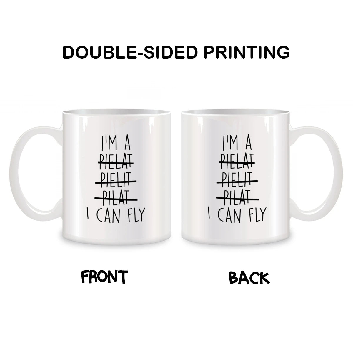 I Can Fly Mugs For Funny Pilot Aviation Gifts for Men Women Birthday Gifts Novelty Coffee Ceramic Tea Cups White 11 oz